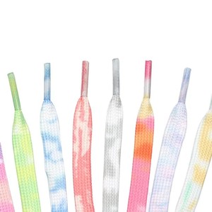 เชือกผูกรองเท้า JOGHN ลายมัดย้อม สีสันสร้างสรรค์ ทำจากโพลีเอสเตอร์ แบบแบน กว้าง 8 มม. สำหรับรองเท้ากีฬา หลากสี - Product Image 1