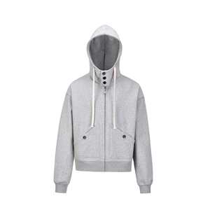 H5548 Suministro del Fabricante, Sudadera con Capucha Gris Estilo Ninja con Forro de Felpa Francesa de 350 Gsm, Personalizada al por Mayor - Product Image 1