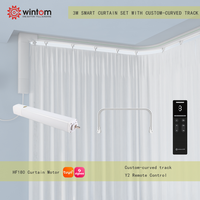 Ensemble de rideaux WINTOM Mini 3m avec rail incurvé sur mesure, système Tuya Zigbee Bluetooth, design moderne pour cuisine, bureau, chambre