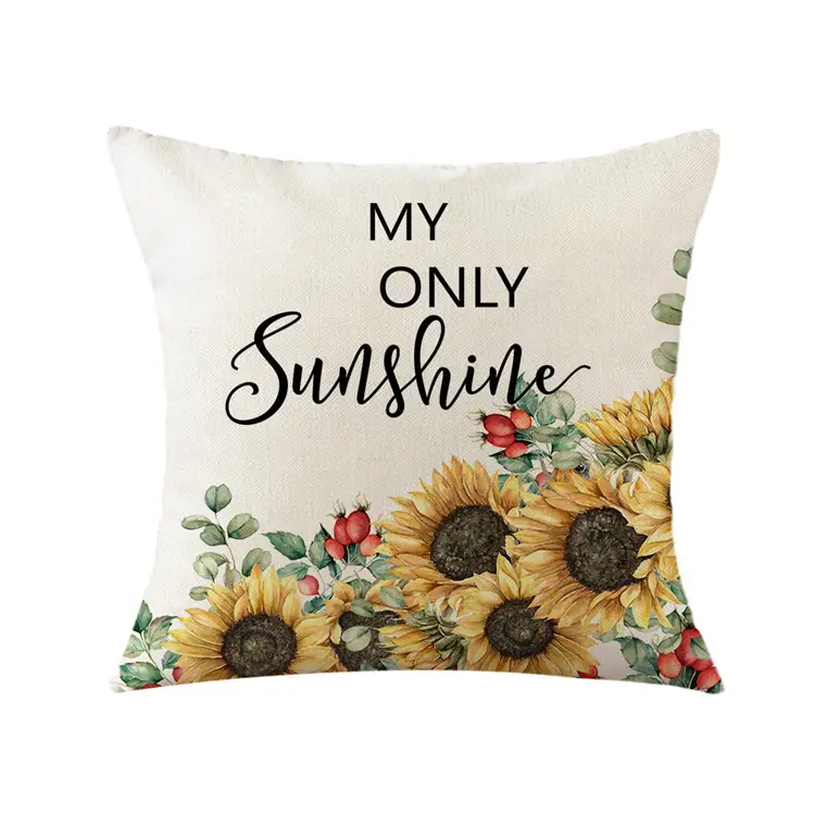 En popüler tasarım kişiselleştirilmiş ayçiçeği yastık kapakları sen benim güneş teklifi minder örtüsü