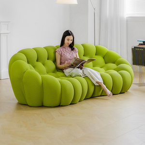 Hochwertige zweisitzige Stoff Bubble Sofa Set Rot Orange Ecke Modernes Sofa für Apartment Hotel Villa - Product Image 2