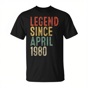 T-shirt Legend Since April 1980, regalo per il 45° compleanno per uomo - Product Image 3