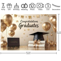 Décorations de fond pour la fête de remise des diplômes 2027, accessoires de photomaton, ballons noirs et dorés, toile de fond pour la photographie de la fête de remise des diplômes