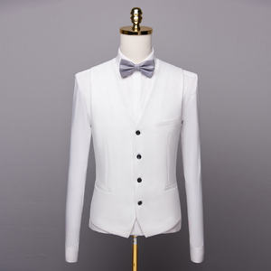 Classic formal business mans <span class=keywords><strong>suites</strong></span> wedding party mens suits 3 pezzi gentleman slim fit suit for men white - Product Image 3
