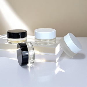 Luxury 3g 5g 10g Round Bottom Mini Glass Jar 5ml 10ml clear Frosted Lip Balm Containers Cosmetic Cream Jars Packaging with Lid - Product Image 5