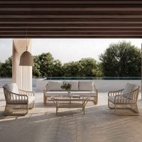 Meubles en rotin de haute qualité, style nordique, ensembles de tables et de chaises de salle à manger d'extérieur, ensemble de chaises en rotin de jardin