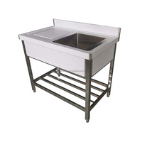 Wastafel gaya Eropa, peralatan dapur Stainless Steel komersial dengan rak bawah Makanan Cepat tahan karat desain baru