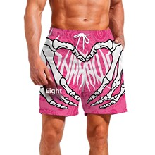 Men's Elastic Waist Street Style Beach Pants Summer Vacation Letter Pattern Quick-Dry Sports Shorts
