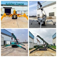 Mini-grue araignée sur chenilles à flèche télescopique, avec bras articulé, diesel, électrique, CA, pour levage de charges lourdes en construction, certifiée CE ISO