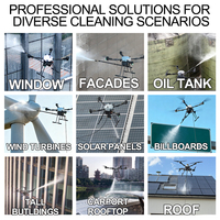JIUSI D15R Drone puissant de nettoyage de vitres Drone de nettoyage de façade Nettoyage de drone de bâtiment à haute pression