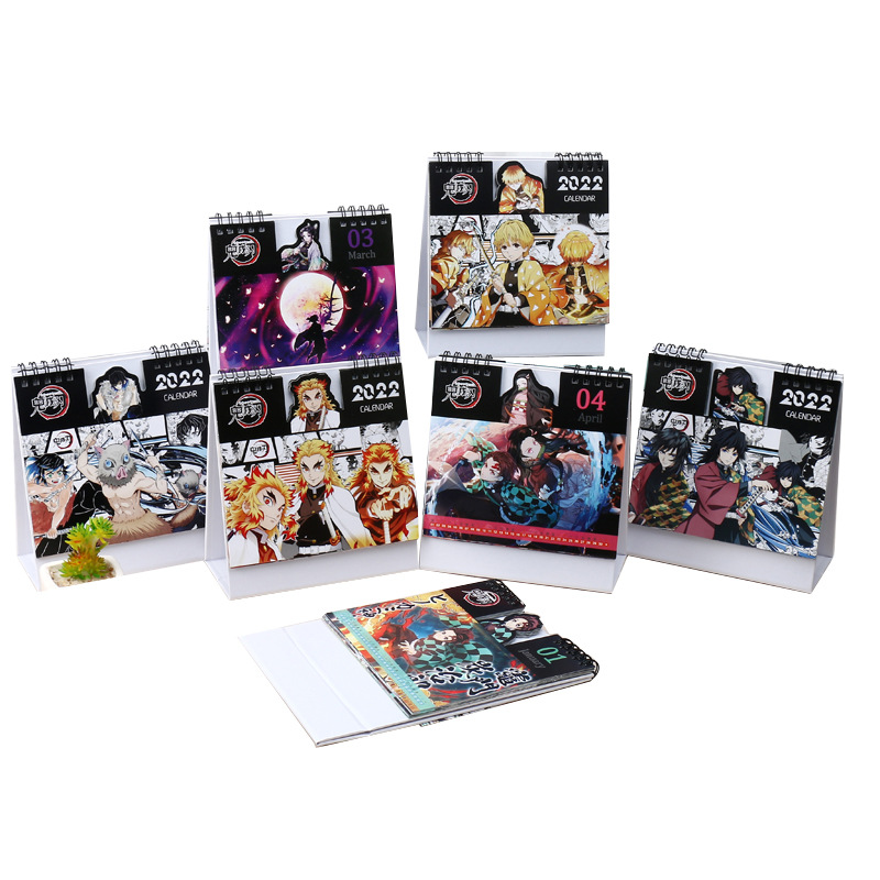 Новый аниме рассекающий демонов календарь для стола 15*16 см 2022 двухсторонняя печать ежемесячный и ЕЖЕНЕДЕЛЬНЫЙ КАЛЕНДАРЬ
