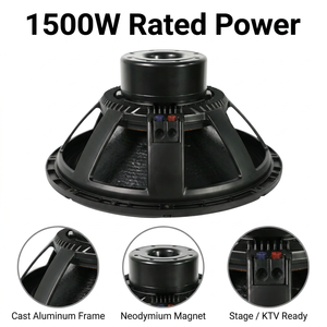 Subwoofer Profesional de Neodimio de 18 Pulgadas, 1500W AES, Bobina de Voz de 5 Pulgadas, 96dB de Alta Sensibilidad, para Sistema Line Array - Product Image 2