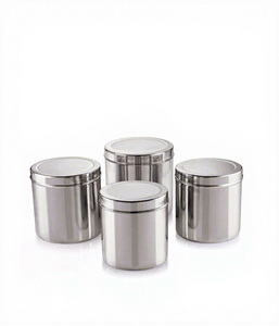 Recipiente de Almacenamiento de Alimentos Ecológico Moderno de Acero Inoxidable Plateado, Recipiente de Cocina Duradero con Tapa para Té, Azúcar, Especias, Granos - Product Image 4