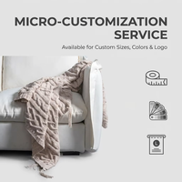 Couverture en tricot torsadé crème avec pompons pour canapé-lit, tissage texturé doux classique pour plaids décoratifs bohèmes avec franges