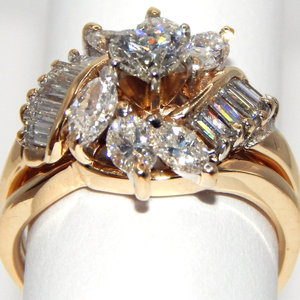 Bague Cocktail en or 14 carats et diamants 1.97 ct - Product Image 4