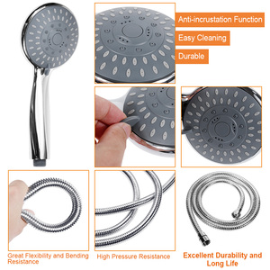 <span class=keywords><strong>Pommeau</strong></span> <span class=keywords><strong>de</strong></span> <span class=keywords><strong>douche</strong></span> à main pour salle <span class=keywords><strong>de</strong></span> bain OEM ODM à 5 réglages avec hydromasseur à bulles <span class=keywords><strong>sans</strong></span> perçage - Product Image 5