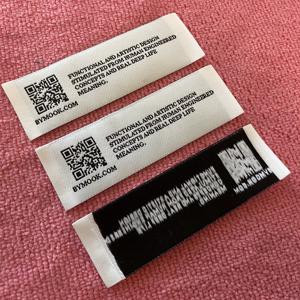 Laser Cut Round Edge QR <strong>Code</strong> <strong>Design</strong> Taffeta Woven Label,working QR <strong>Code</strong> Clothing Woven Patch - Product Image 3