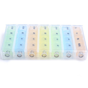 Boîte à pilules portable à 28 compartiments en PP avec ressort pour le stockage hebdomadaire des pilules - Product Image 5