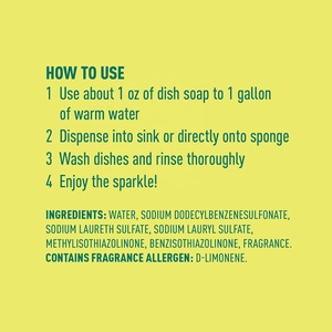 <span class=keywords><strong>Detersivo</strong></span> <span class=keywords><strong>Liquido</strong></span> Concentrato <span class=keywords><strong>per</strong></span> <span class=keywords><strong>Piatti</strong></span> al Profumo di Limone, Alta Efficienza, Confezione da 2 x 30 Fl oz, <span class=keywords><strong>per</strong></span> Lavaggio Stoviglie in Cucina - Product Image 5
