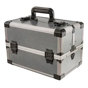 2023 New coming heavy duty Black Hard Aluminum Tool Carrying Case Flight Case Portable Tool Storage Box With Trays
