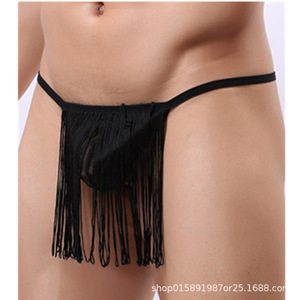 Sexy Mesh Tassel <b>Thong</b> Thin Polyester Red Black White Yellow Real Touch Feeling Special Occasion Underwear For <b>Men</b> - Product Image 4