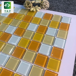 למעלה-כיתה צהוב לערבב לבן פסיפס לערבב צבע מבריק זכוכית פסיפס אריחי עבור מלון קישוט - Product Image 6
