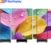 Pantalla LED Digital Plegable Triple Portátil GOB para Interiores de 1280*1920 mm, Cartel Publicitario para Supermercados y Áreas Comerciales