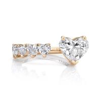 Bague d'éternité en argent sterling Gemnel avec cœur en moissanite classique, en vermeil doré de luxe de 925 microns, 0.5