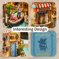 Kit de bricolage 3D en bois écologique TQ143 pour scènes de rue de Venise, Italie, miniatures, serre-livres, jouets de maison de poupée, puzzle - Pour des rêves vénitiens