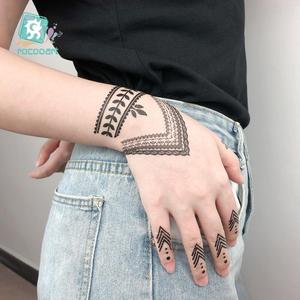 Tatuaje temporal a prueba de agua <span class=keywords><strong>para</strong></span> hombre y mujer, pegatina India, flor, rosa, tatuaje falso, dedo de mano, India, <span class=keywords><strong>tatuajes</strong></span> de cintura Sexy - Product Image 4