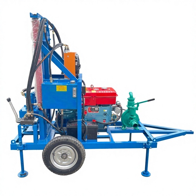 Automatic Mini 30HP Diesel Water Well Drill Rig Kit with Pump & Gear Removable 200m Depth for Small Hydroelectric Projects