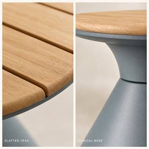 <span class=keywords><strong>Table</strong></span> d'appoint ronde en teck avec base conique en métal, <span class=keywords><strong>petite</strong></span> <span class=keywords><strong>table</strong></span> d'appoint extérieure de 40 cm <span class=keywords><strong>pour</strong></span> <span class=keywords><strong>balcon</strong></span>, patio, chambre d'hôtel, terrasse - Product Image 4