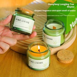 Bougie de cire de soja de luxe en gros bouteille d'aromathérapie créative <span class=keywords><strong>à</strong></span> la main <span class=keywords><strong>bouchon</strong></span> en <span class=keywords><strong>bois</strong></span> sans fumée 68 degrés fondant la Saint-Valentin - Product Image 1