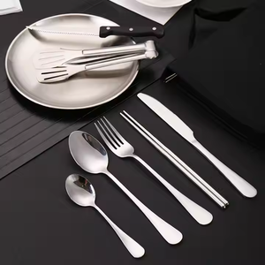 Xách tay thép không gỉ Flatware món ăn dao muỗng nĩa đặt cho du lịch cắm trại dã ngoại túi, dao kéo Hộp quà tặng giá bán buôn - Product Image 6