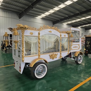 Carro Fúnebre Eléctrico Clásico Blanco y Dorado de Alta Calidad Zhenda para el Transporte de Ataúdes y Equipos Funerarios - Product Image 5