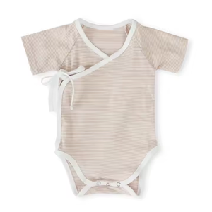 Cravatta laterale a maniche corte di colore personalizzato con bavaglini a righe vendita calda per tutti i mesi <span class=keywords><strong>pagliaccetto</strong></span> per neonati <span class=keywords><strong>elegante</strong></span> Boutique - Product Image 2