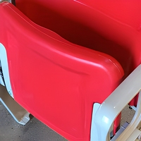 Banc de stade pliable et rotatif en plastique moulé par soufflage avec dossier, pour gymnase extérieur et multisports