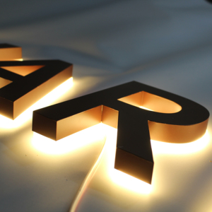 Led tùy chỉnh vàng 3D Backlit kênh chữ <span class=keywords><strong>signage</strong></span> cho quảng cáo ngoài trời các công ty kinh doanh dấu hiệu - Product Image 1