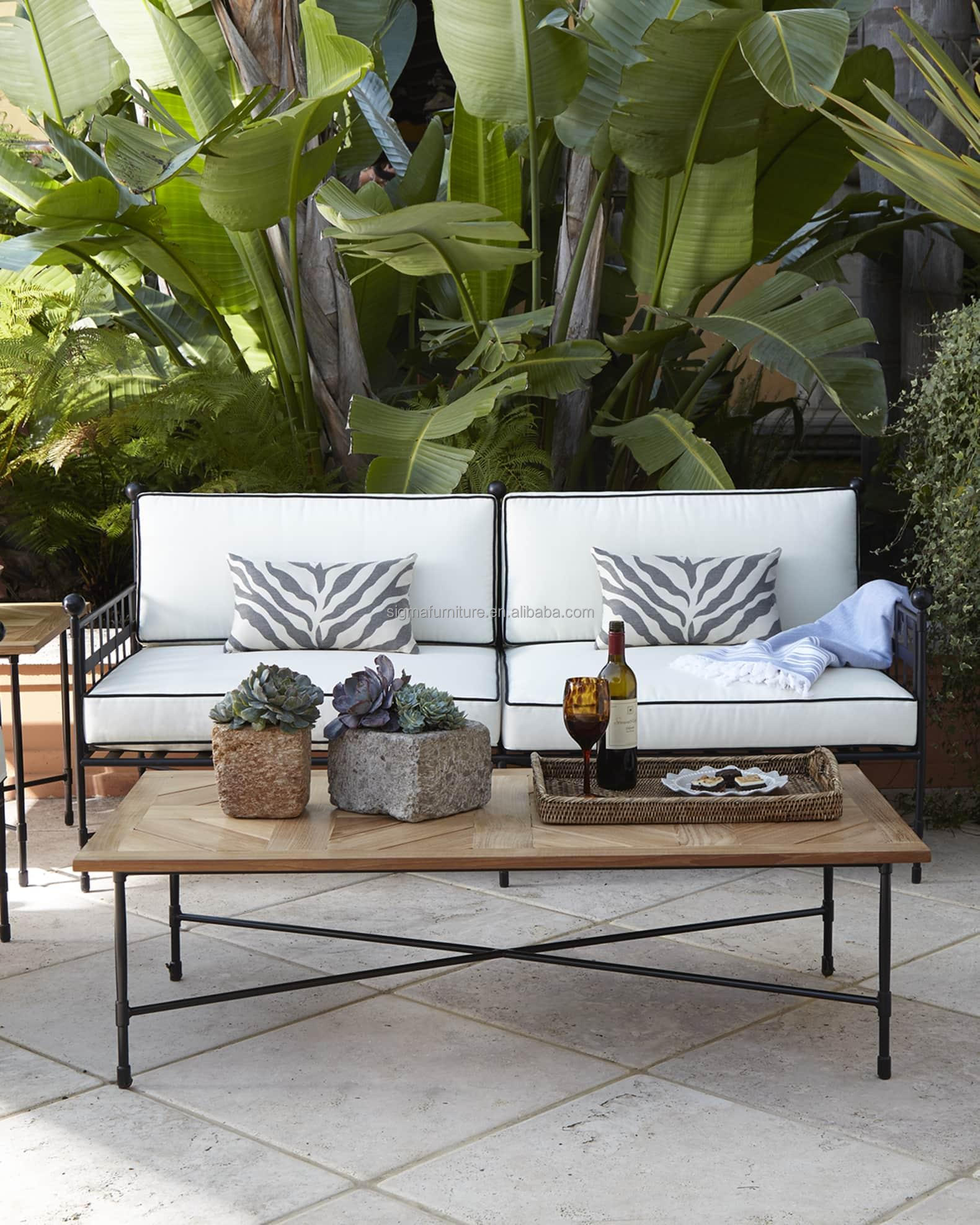 Nordic Style Classical Outdoor Furniture Home Hotel Resort Patio Furniture Aluminum Frame 2 Seater Outdoor SofaPopular
