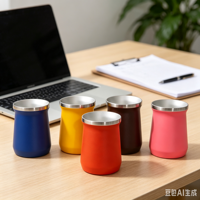 Tasse isotherme à double paroi en acier inoxydable 8oz pour Yerba Maté, finition mate multicolore