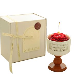 Vela Aromática Premium Camellia en Caja <span class=keywords><strong>de</strong></span> Regalo, Taza <span class=keywords><strong>de</strong></span> Cerámica Retro, Vela Perfumada para Bodas - Product Image 5