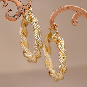 Orecchini a Cerchio a Spirale Intrecciata, Gioielli Eleganti e di Tendenza per Donna, Stile Moderno per Uso Quotidiano - Product Image 6