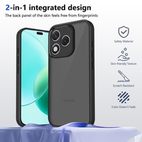 Coque pour Honor X5c Plus / X5c, ultra-fine, cadre souple en TPU, dos transparent noir mat en PC, protection contre les chocs