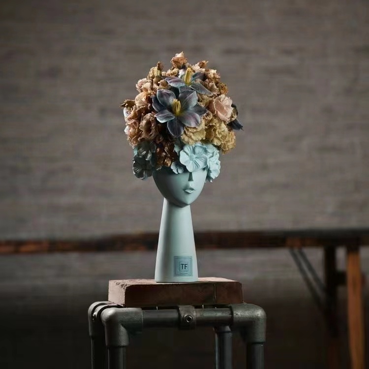 Топ продаж высокое качество дома и сада человеческое лицо цветочный горшок для гостиной украшение ваза