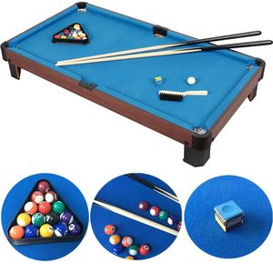 ชุดโต๊ะพูลขนาดเล็กสำหรับเด็ก ขายส่ง ทำจากพลาสติก พร้อมลูกบิลเลียด ไม้คิว ชอล์ก แปรง สามเหลี่ยม และโต๊ะฟุตบอล - Product Image 6