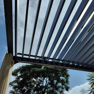 צל שמש חיצוני פרגולה סוכך אלומיניום חופה נשלפת שליטה חשמלית כיסוי שמש מרפסת - Product Image 6