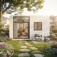 Cabine de luxe en forme de capsule spatiale pour site de glamping, hôtel boutique, maison modulaire préfabriquée avec fenêtre panoramique