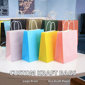 Wholesale Custom Printed Recyclable Kraft Paper Bags Handle A3/<b>A4</b>/A5 Sizes Black/White/Brown Colors Custom Shape for Food - Product Image 2