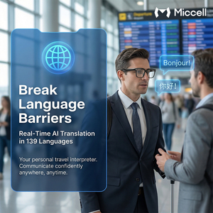Lunettes intelligentes Miccell PAG01 avec traduction en 139 langues, étanches IP65, audio ouvert, assistant de voyage IA pour les affaires et les activités de plein air - Product Image 5