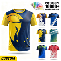 Kaos Pria Lengan Pendek Rajut Custom OEM ODM dengan Cetak Digital 3D Seluruh Bagian, Cepat Kering & Bernapas untuk Sepak Bola